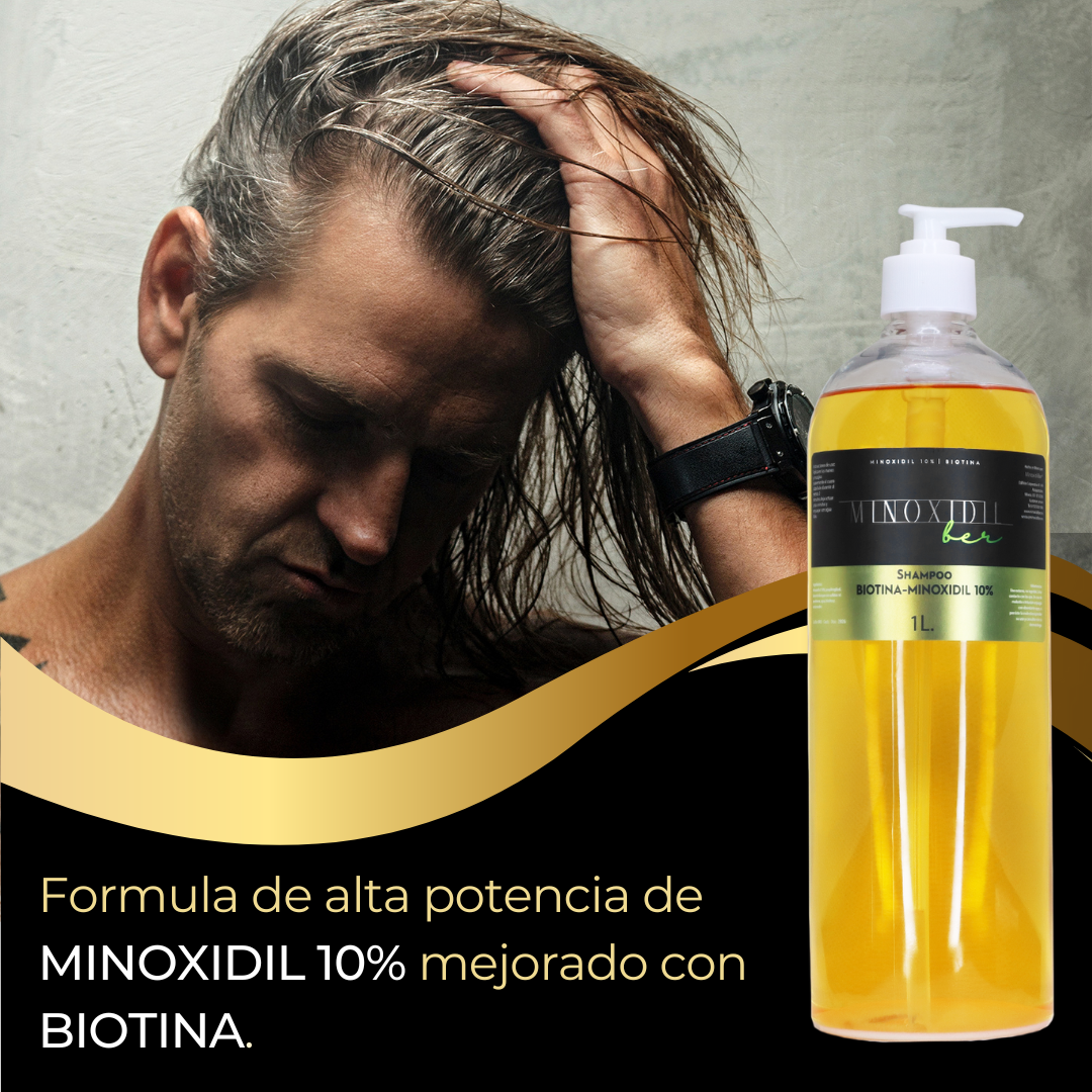 Shampoo Premium Minoxidil 10% Con Biotina 1 litro