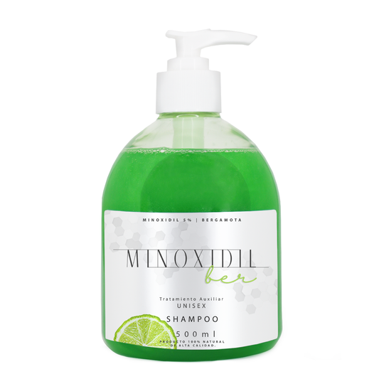 Shampoo Unisex de Bergamota con Minoxidil 5% 500 ml.